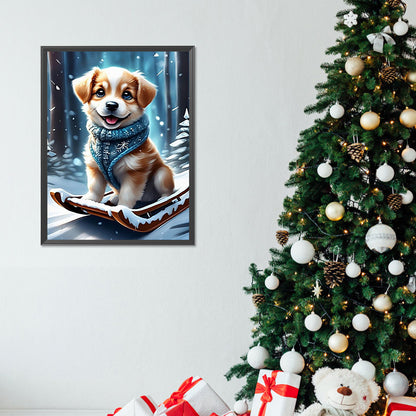 Snow Puppy - Full Round Drill Diamond Painting 30*40CM