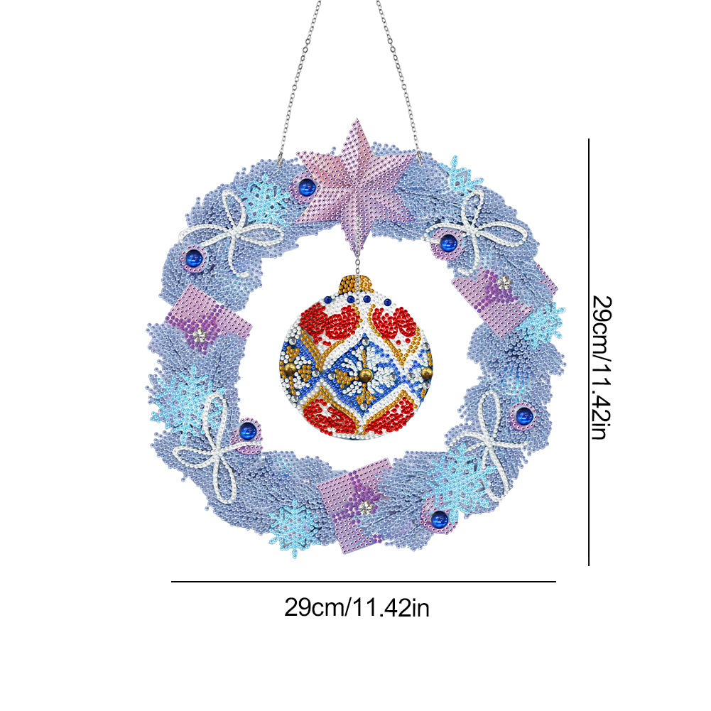 Special Shaped Crystal Painting Wreath with LED Light 29x29cm (Xmas Ball)