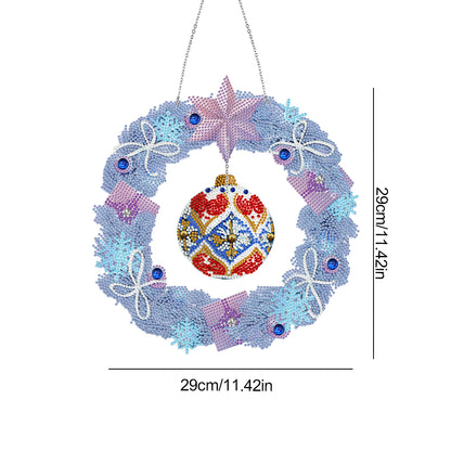 Special Shaped Crystal Painting Wreath with LED Light 29x29cm (Xmas Ball)
