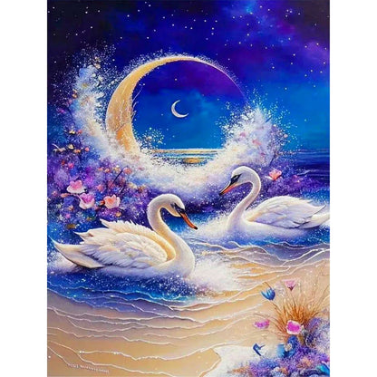 White Swan - Full Round Drill Diamond Painting 30*40CM