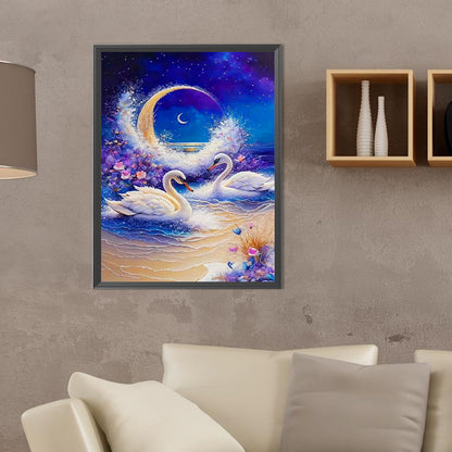 White Swan - Full Round Drill Diamond Painting 30*40CM