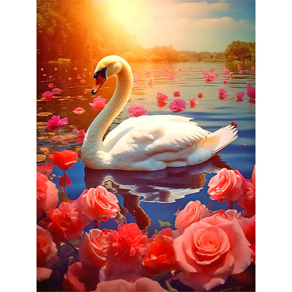 Swan - Full Round Drill Diamond Painting 30*40CM