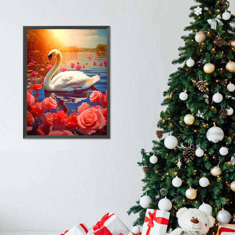 Swan - Full Round Drill Diamond Painting 30*40CM