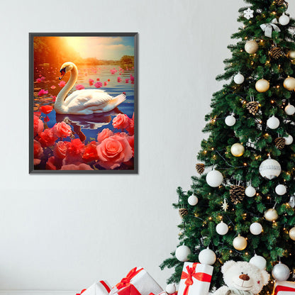 Swan - Full Round Drill Diamond Painting 30*40CM