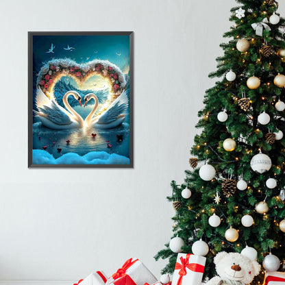 Love Swan - Full Round Drill Diamond Painting 30*40CM