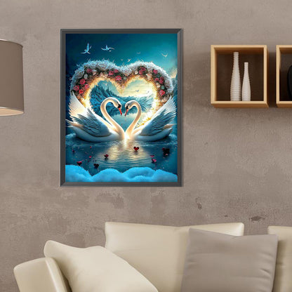 Love Swan - Full Round Drill Diamond Painting 30*40CM