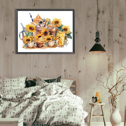 Sunflower Drink - Full Round Drill Diamond Painting 40*30CM
