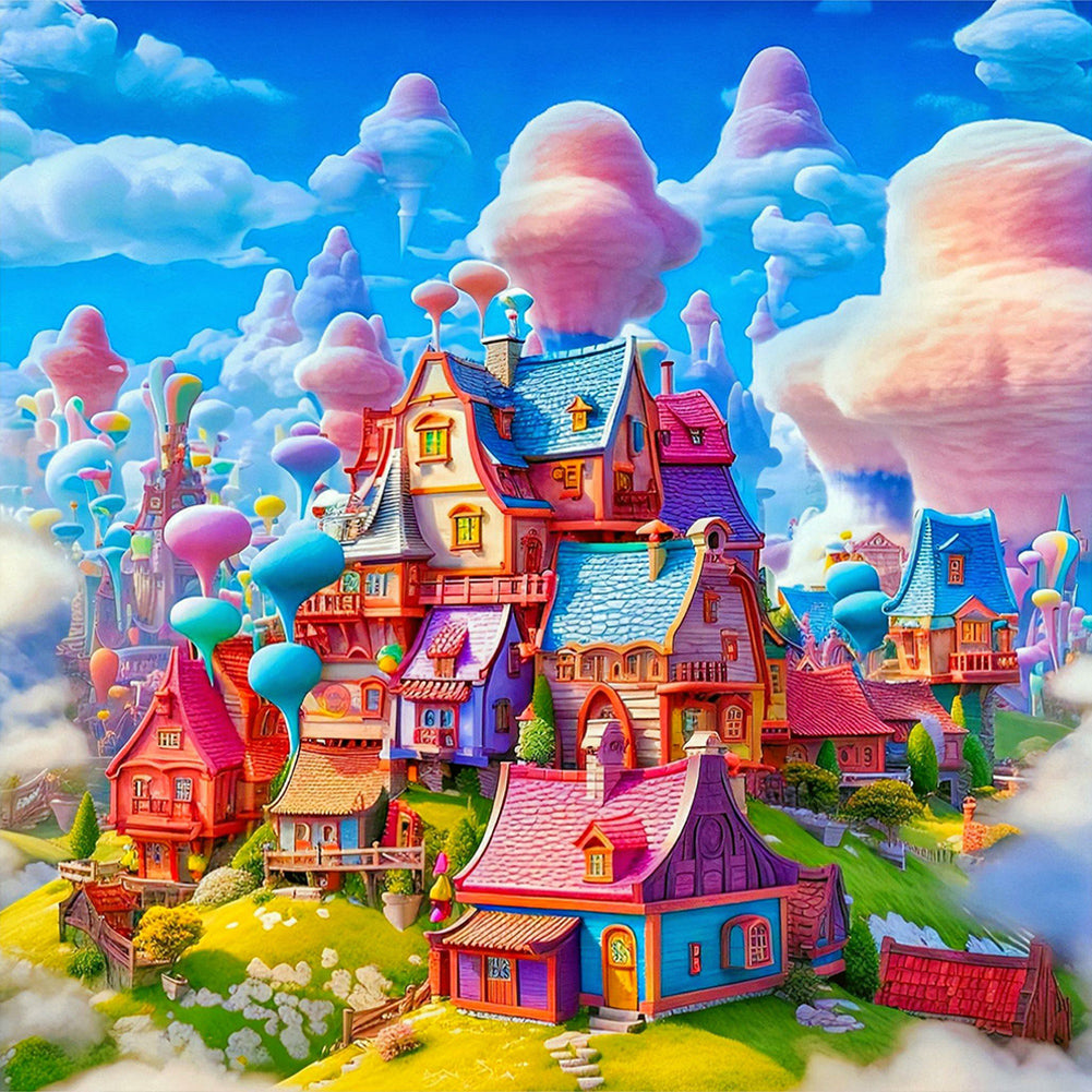 Tribal Castle - Full Round Drill Diamond Painting 40*40CM