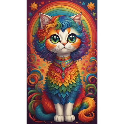 Rainbow Cat - Full Round Drill Diamond Painting 40*70CM