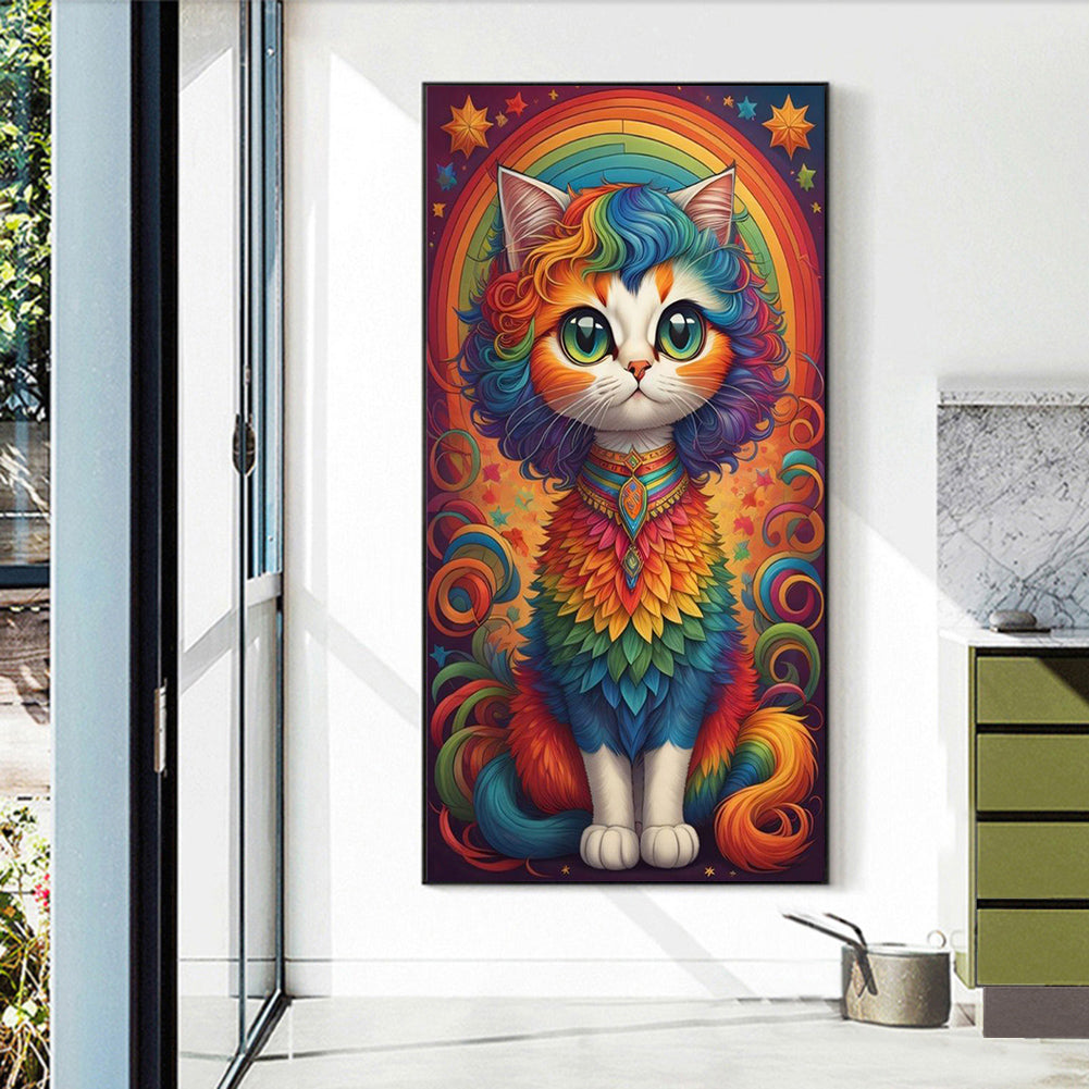 Rainbow Cat - Full Round Drill Diamond Painting 40*70CM