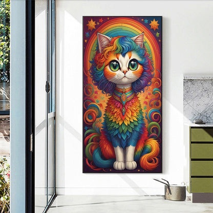 Rainbow Cat - Full Round Drill Diamond Painting 40*70CM