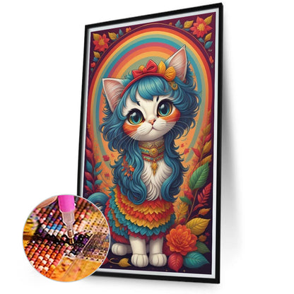 Rainbow Cat - Full Round Drill Diamond Painting 40*70CM