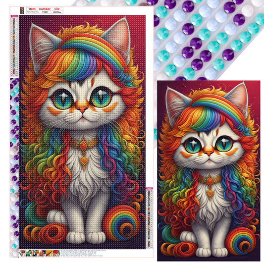 Rainbow Cat - Full Round Drill Diamond Painting 40*70CM