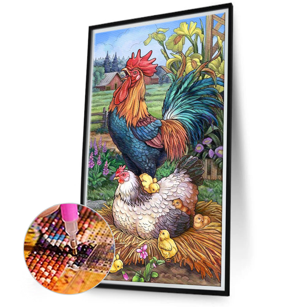 Crowing Rooster - Full Round Drill Diamond Painting 40*70CM