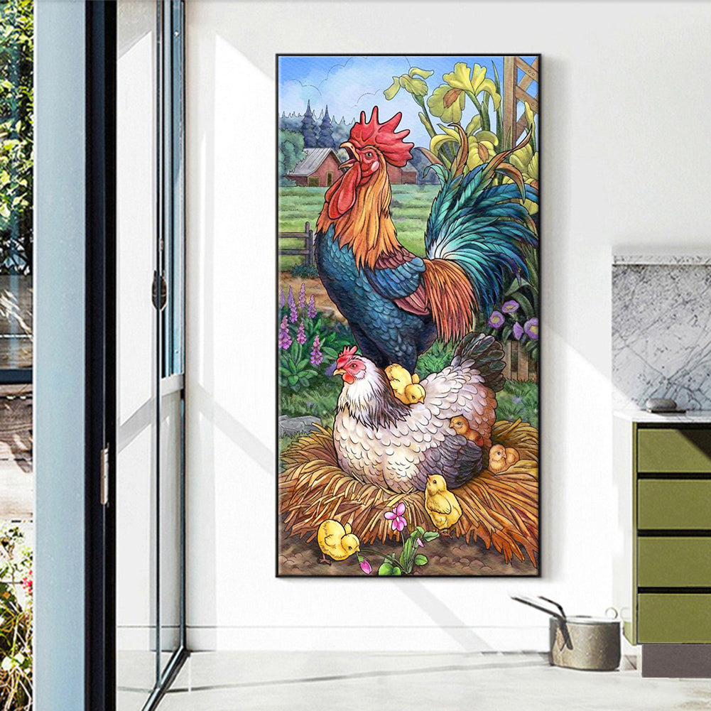 Crowing Rooster - Full Round Drill Diamond Painting 40*70CM