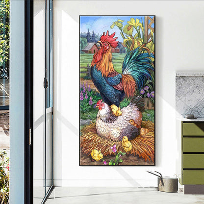 Crowing Rooster - Full Round Drill Diamond Painting 40*70CM