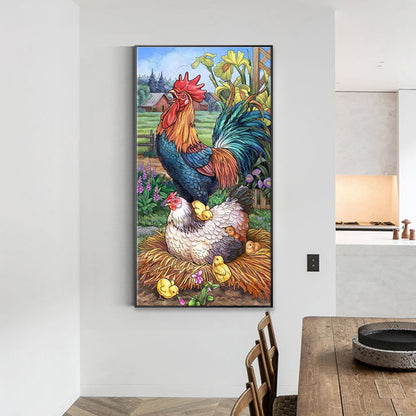 Crowing Rooster - Full Round Drill Diamond Painting 40*70CM