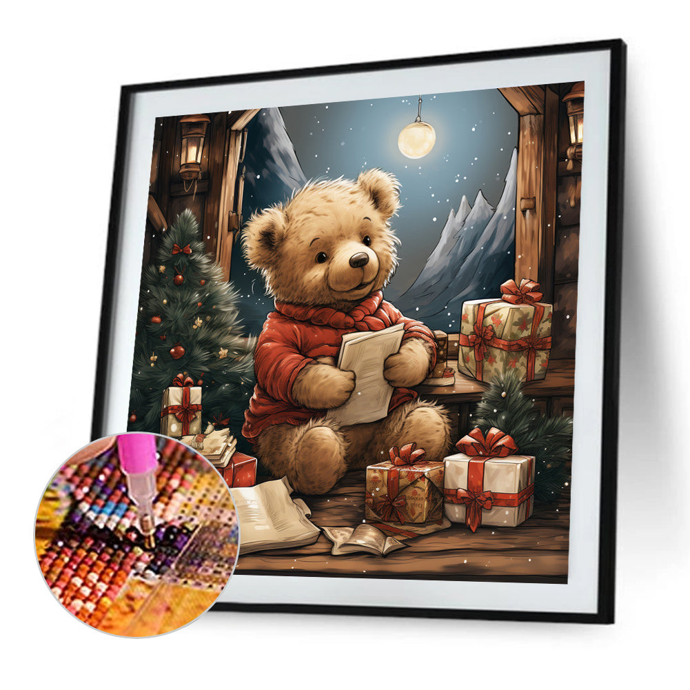 Christmas Bear - Full AB Dril Round Diamond Painting 40*40CM