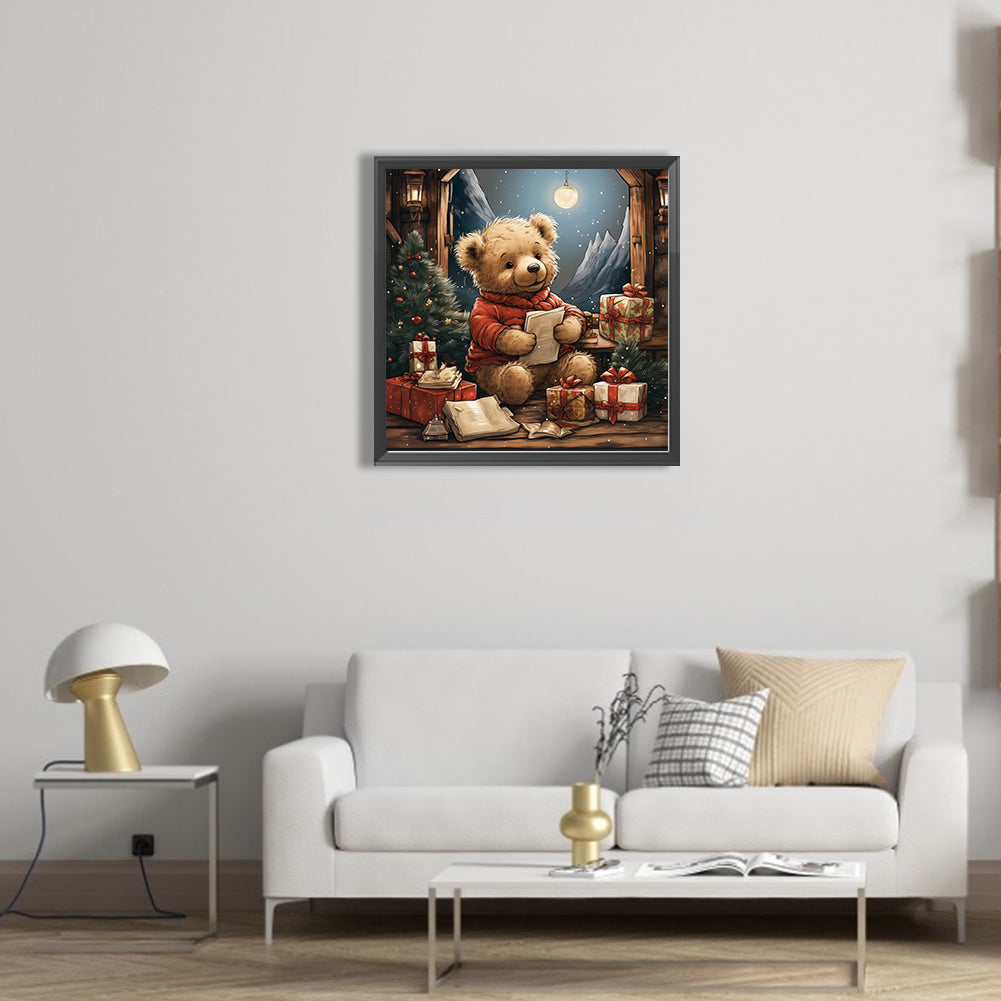 Christmas Bear - Full AB Dril Round Diamond Painting 40*40CM