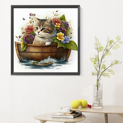 Kitten - Full Round Drill Diamond Painting 30*30CM