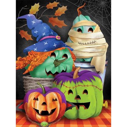 Halloween Pumpkin - Full Round Drill Diamond Painting 30*40CM