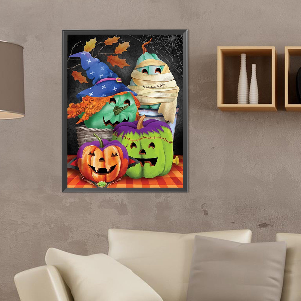 Halloween Pumpkin - Full Round Drill Diamond Painting 30*40CM