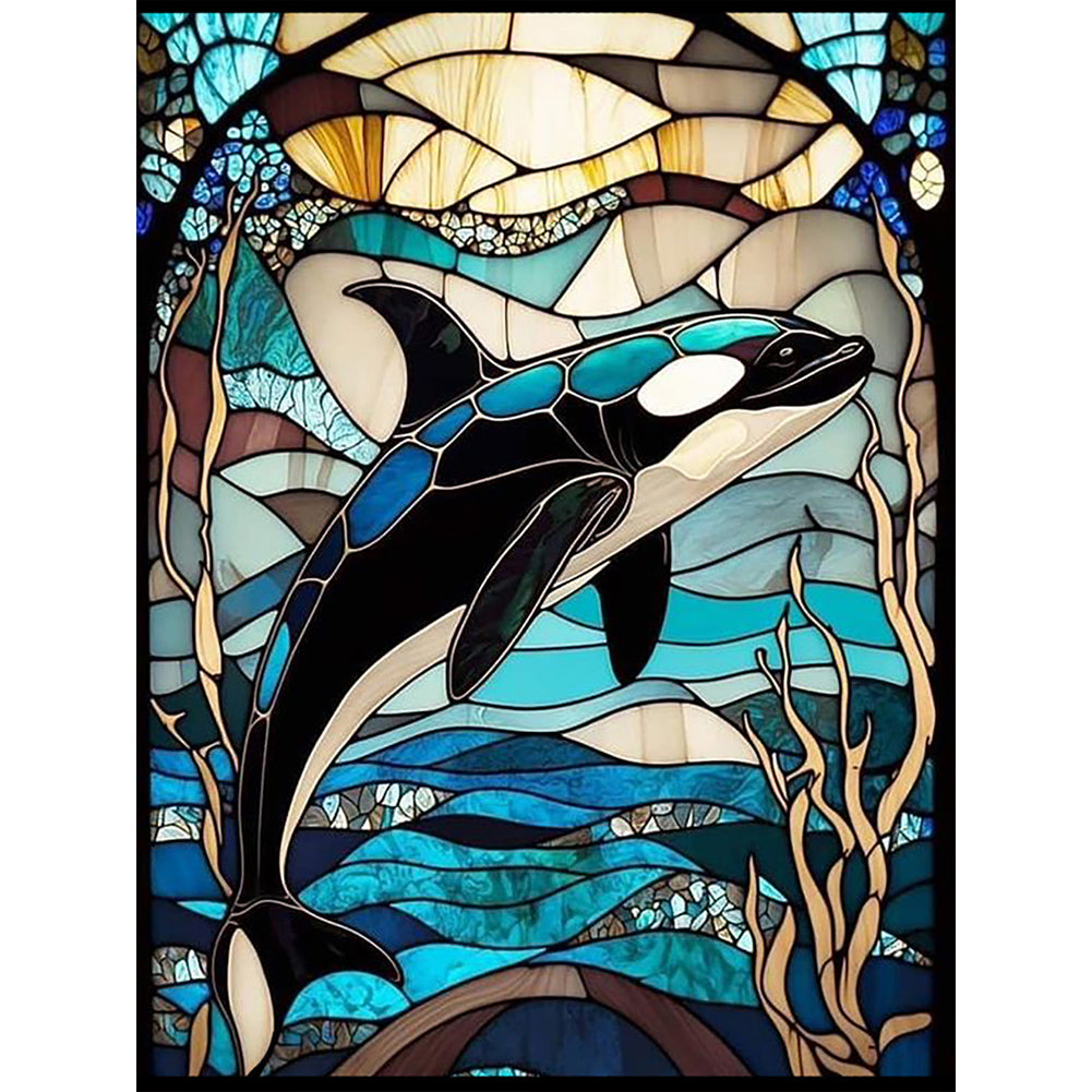 Stained Glass Sea Life - Full Round Drill Diamond Painting 30*40CM