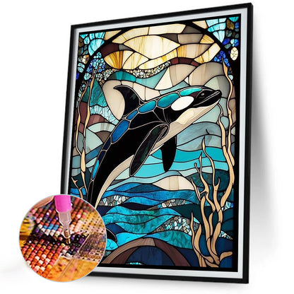 Stained Glass Sea Life - Full Round Drill Diamond Painting 30*40CM