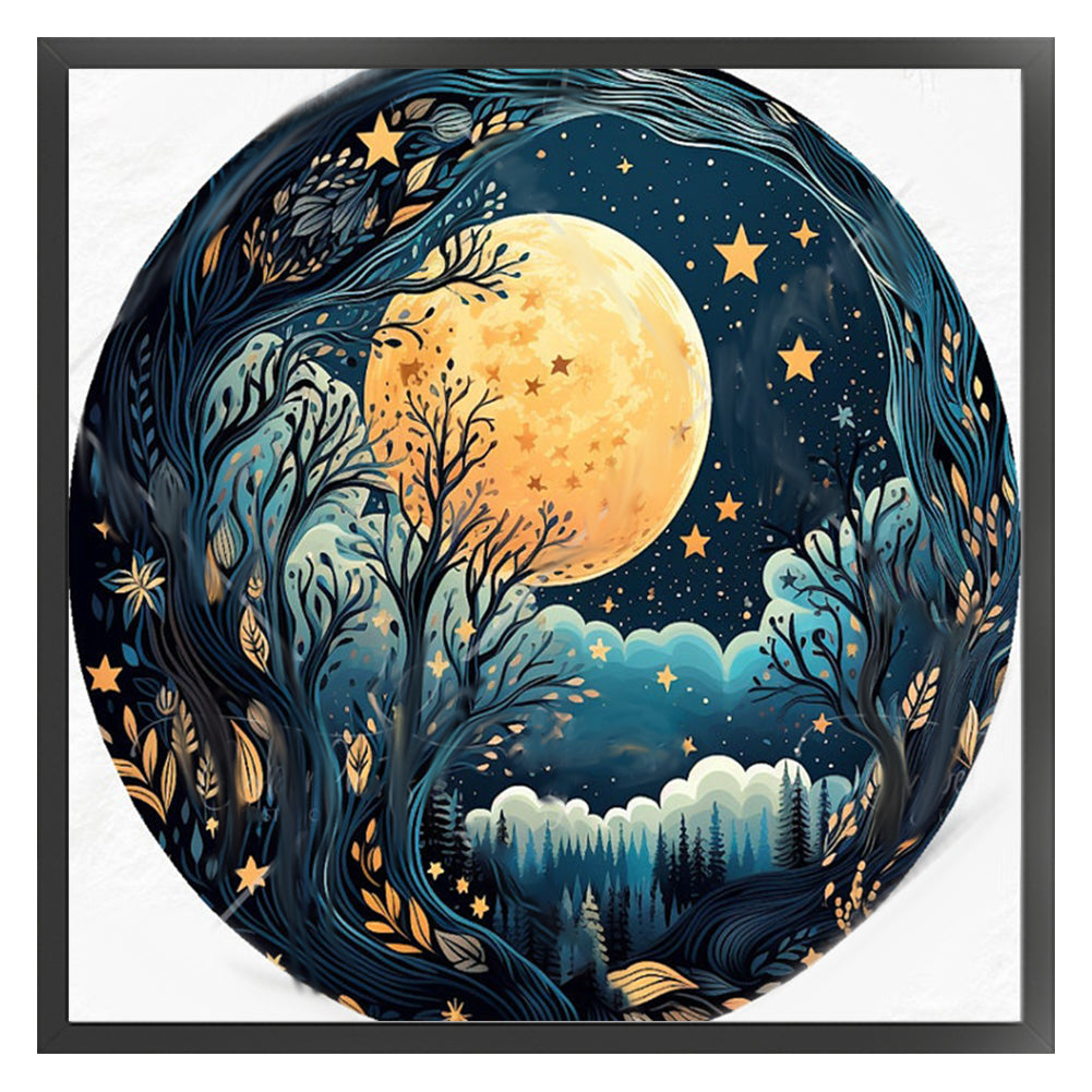 Scenery Under Moonlight - 11CT Stamped Cross Stitch 50*50CM