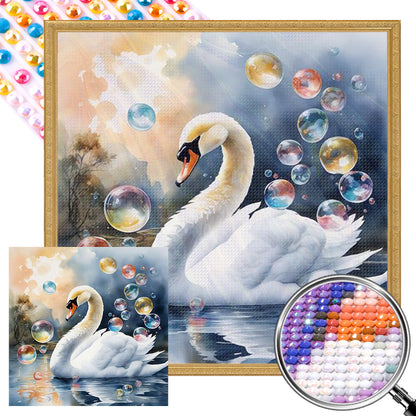 White Swan - Full AB Dril Square Diamond Painting 40*40CM