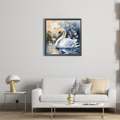White Swan - Full AB Dril Square Diamond Painting 40*40CM