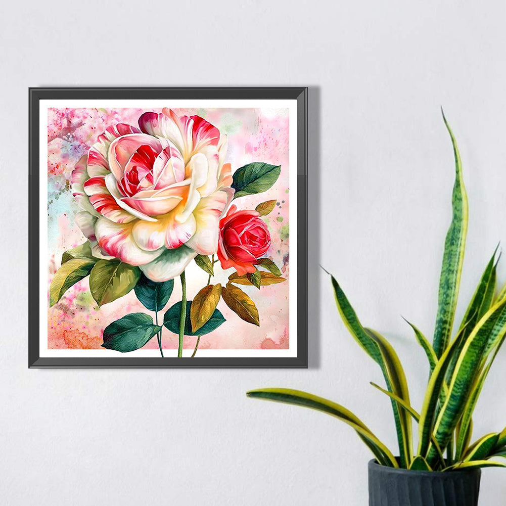 Rose Flower - Full AB Dril Square Diamond Painting 40*40CM