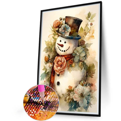 Dressed Up Snowman - Full AB Dril Square Diamond Painting 40*60CM