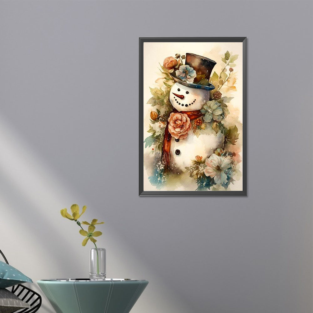 Dressed Up Snowman - Full AB Dril Square Diamond Painting 40*60CM