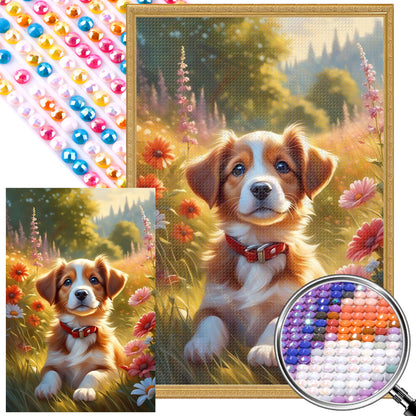 Happy Dog - Full AB Dril Round Diamond Painting 40*60CM