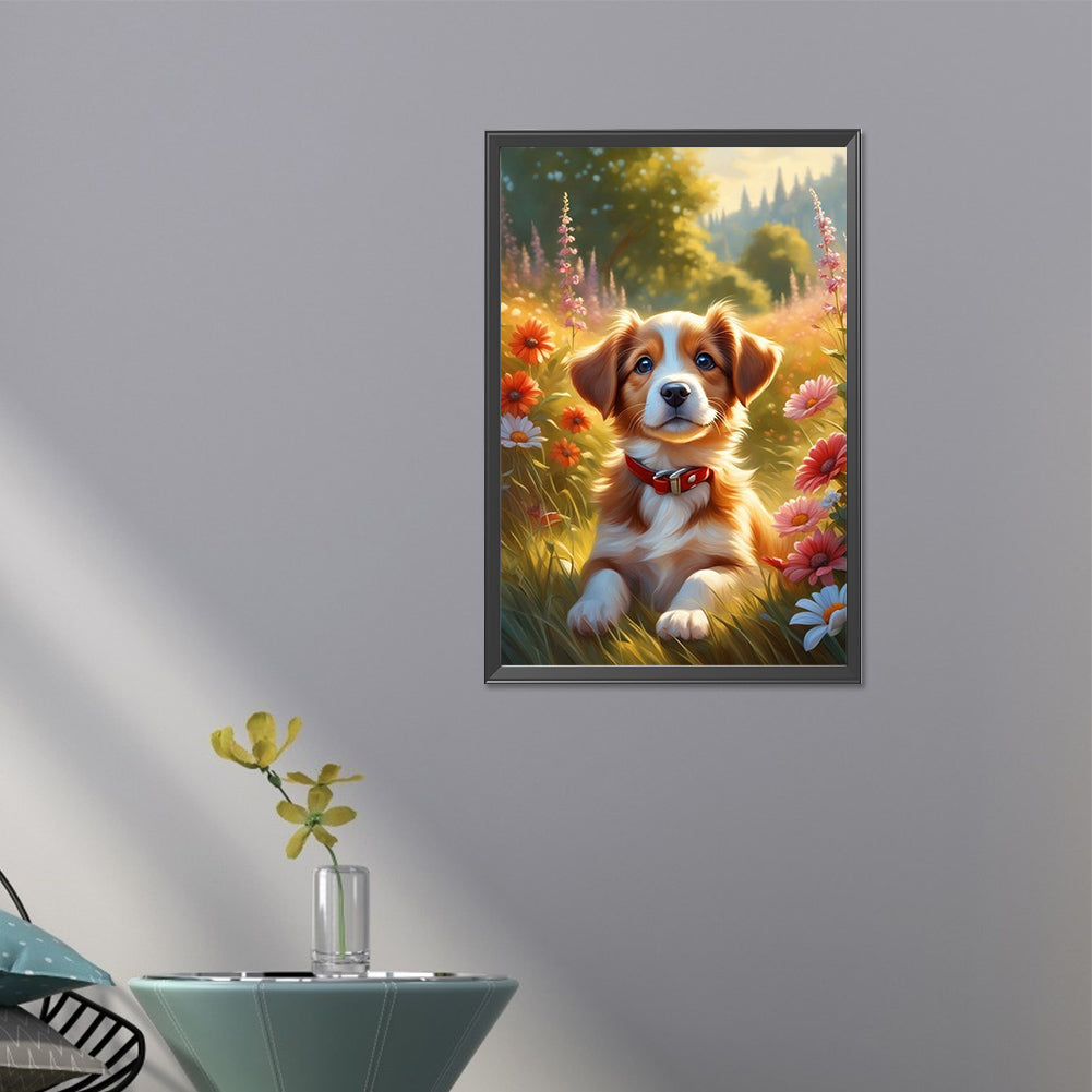 Happy Dog - Full AB Dril Round Diamond Painting 40*60CM