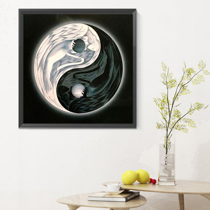 Yin Yang Diagram Angel - Full Round Drill Diamond Painting 30*30CM