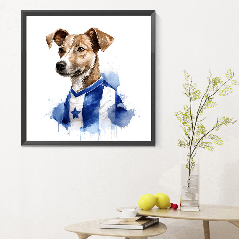 Puppy Playing Ball - Full Round Drill Diamond Painting 30*30CM
