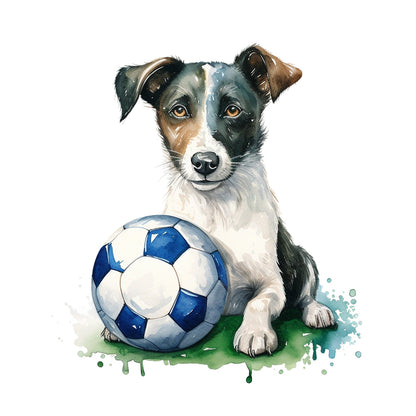 Puppy Playing Ball - Full Round Drill Diamond Painting 30*30CM
