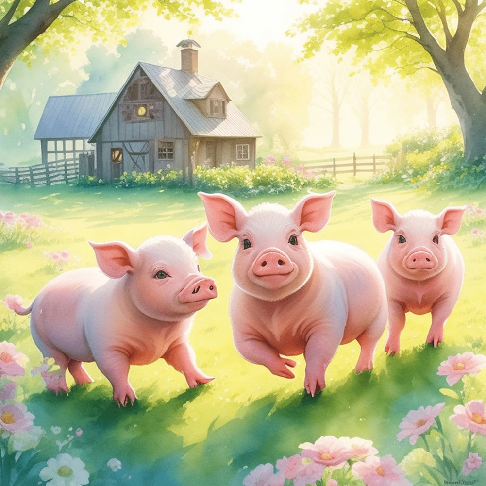 Farm Animals - Full Round Drill Diamond Painting 30*30CM
