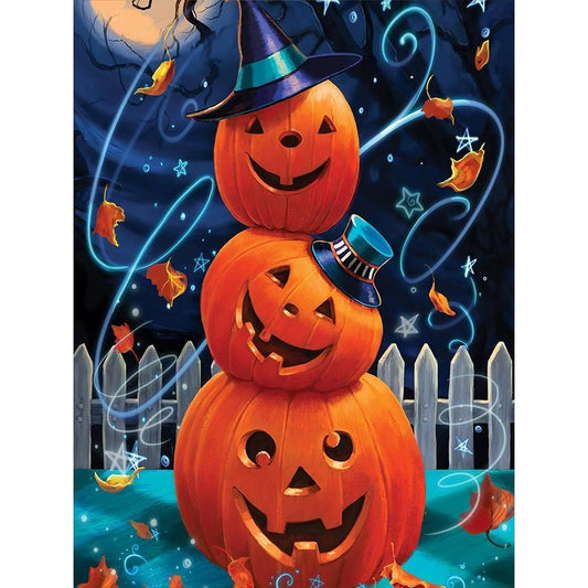 Halloween Pumpkin - Full Round Drill Diamond Painting 30*40CM