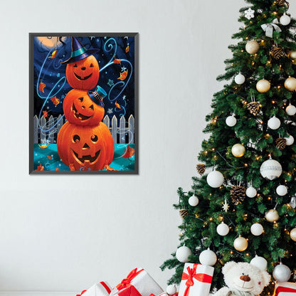 Halloween Pumpkin - Full Round Drill Diamond Painting 30*40CM