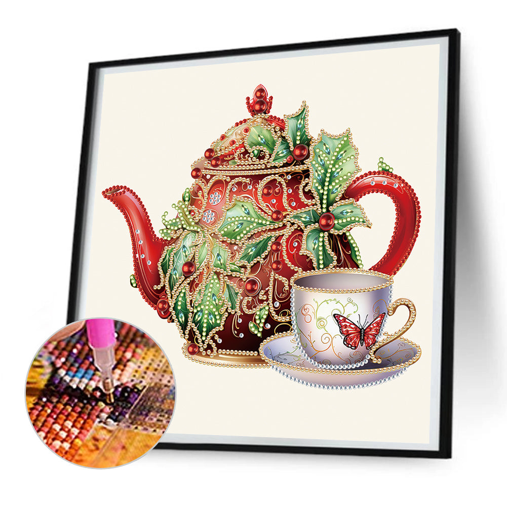 Christmas Teapot - Special Shaped Drill Diamond Painting 30*30CM