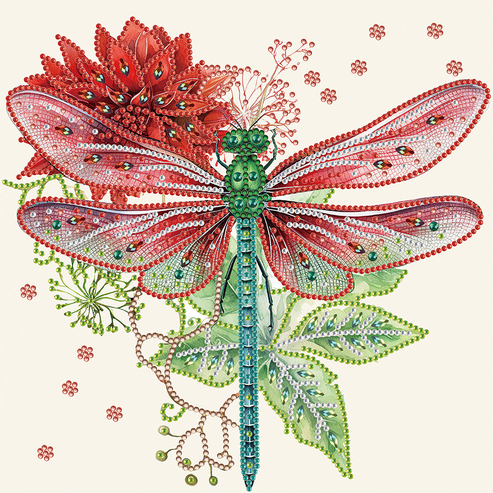 Christmas Dragonfly - Special Shaped Drill Diamond Painting 30*30CM