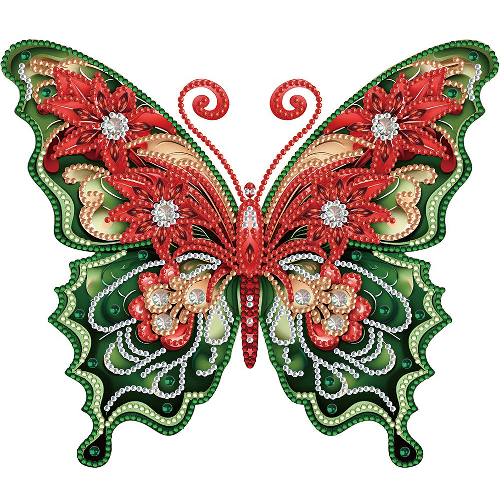 Christmas Butterfly - Special Shaped Drill Diamond Painting 30*30CM