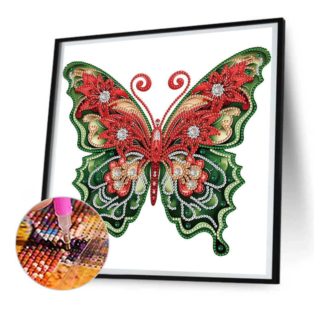 Christmas Butterfly - Special Shaped Drill Diamond Painting 30*30CM