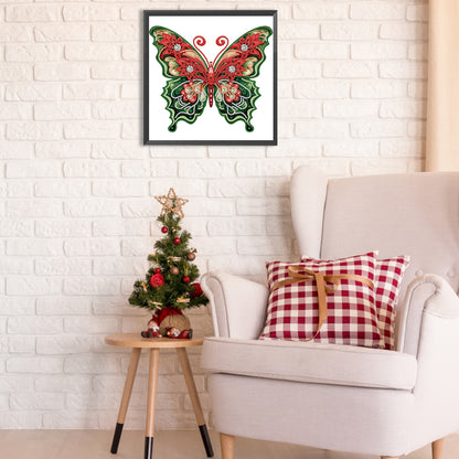 Christmas Butterfly - Special Shaped Drill Diamond Painting 30*30CM