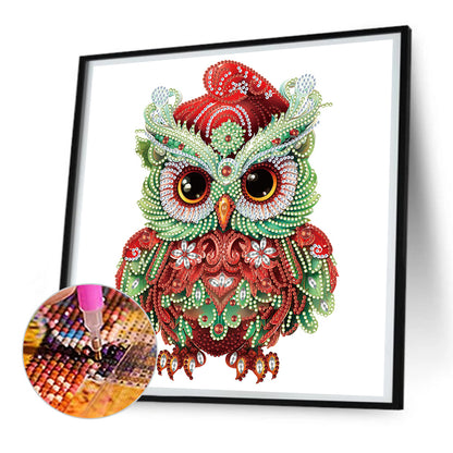 Christmas Owl - Special Shaped Drill Diamond Painting 30*30CM