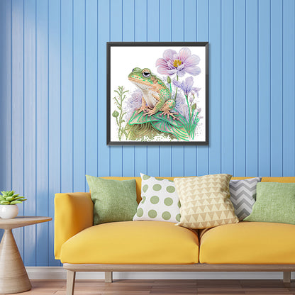 Flower And Frog - Special Shaped Drill Diamond Painting 30*30CM