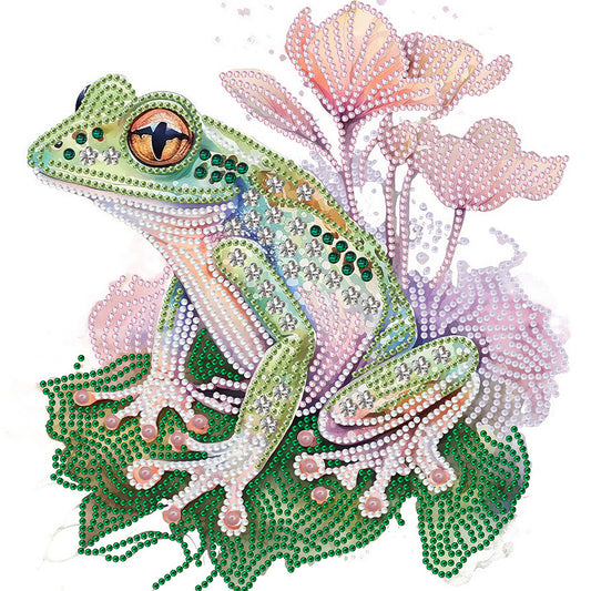 Flower And Frog - Special Shaped Drill Diamond Painting 30*30CM